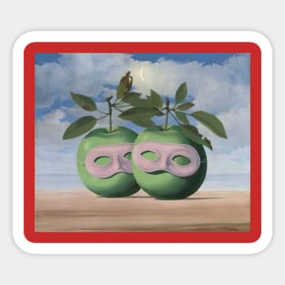 Rene Magritte Two Apple Green Sticker